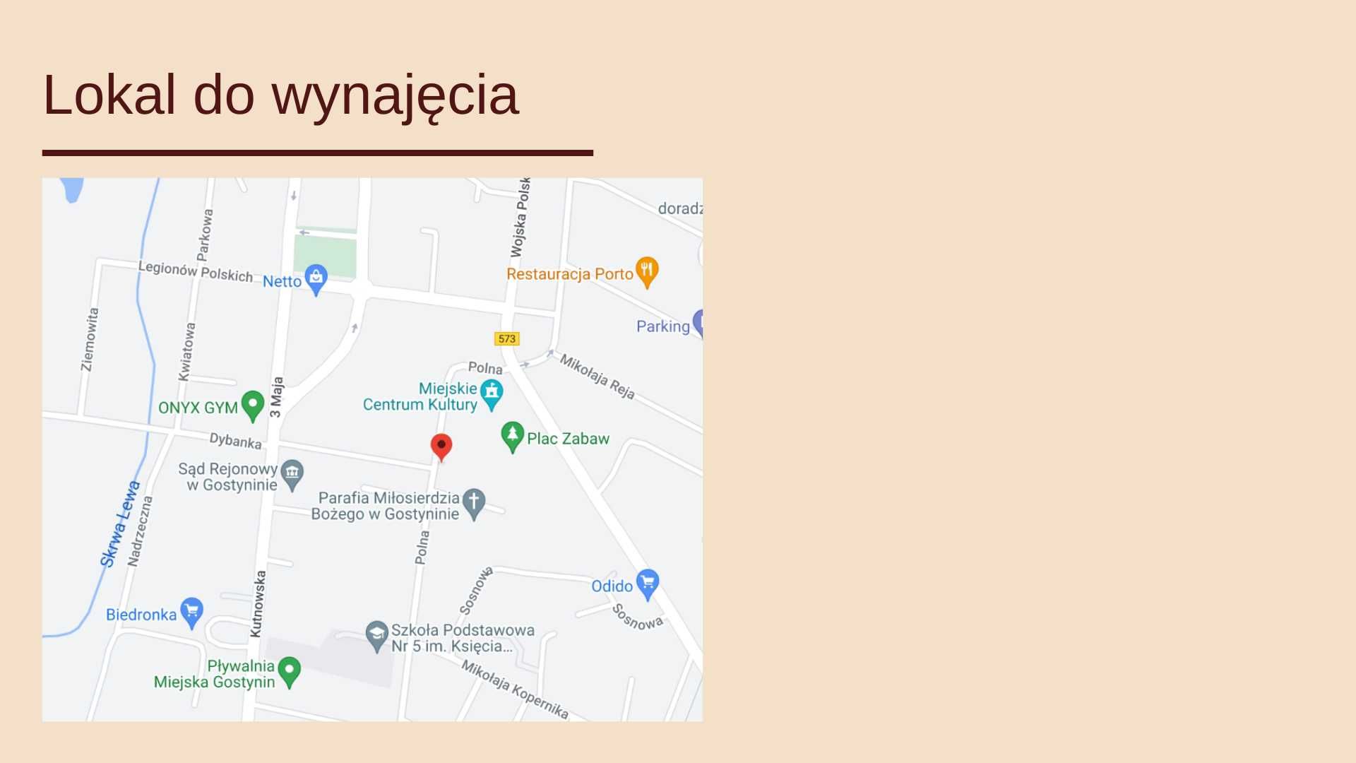 Wynajmę lokal handlowo-usługowy - Gostynin (ul. Polna 5)