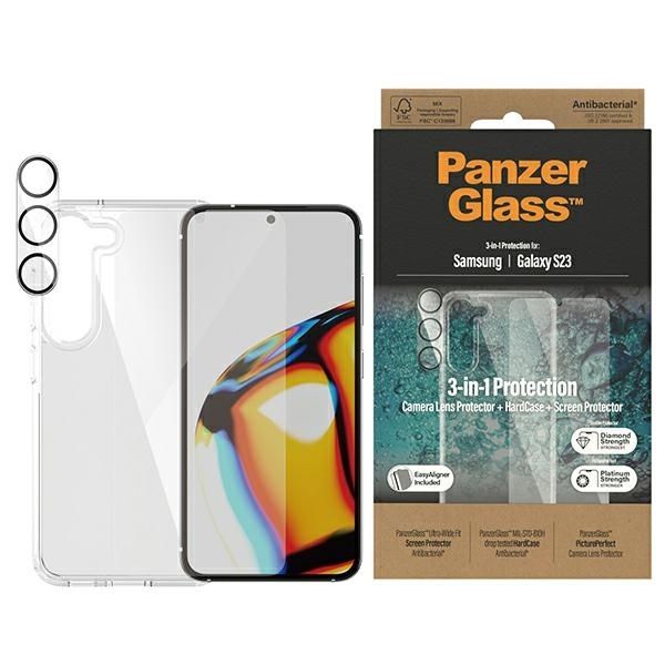 Pakiet Ochronny PanzerGlass™ 3w1 dla Samsunga Galaxy S23 S911
