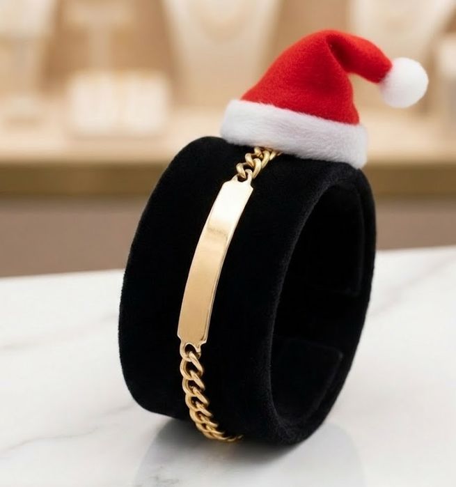 Pulseira de ouro 19.2k com chapa sem gravação