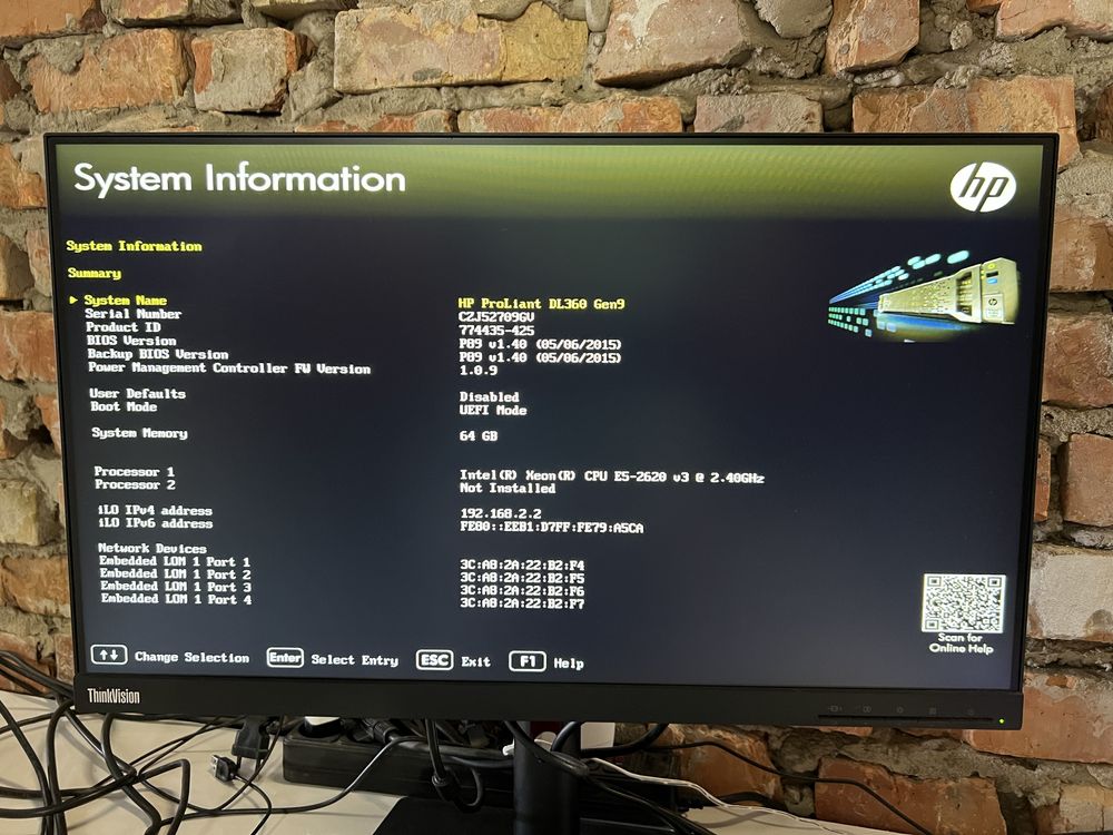 Сервер HP ProLiant DL 360 Xeon E5 2620 v3