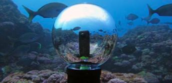 360 bubble - caixa estanque subaquática para cameras 360º até 10m
