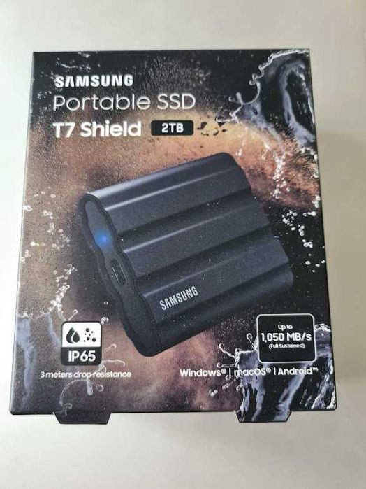 Портативний SSD Samsung T7 Shield 2TB USB 3.2 Type-C Black External