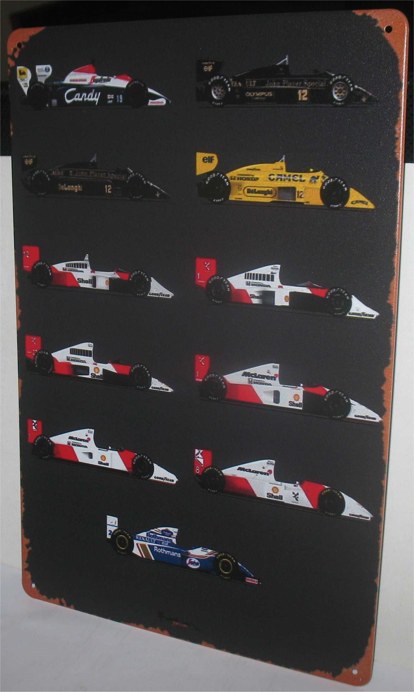 Placa Decorativa - Ayrton Senna - F1's Pilotados na Carreira