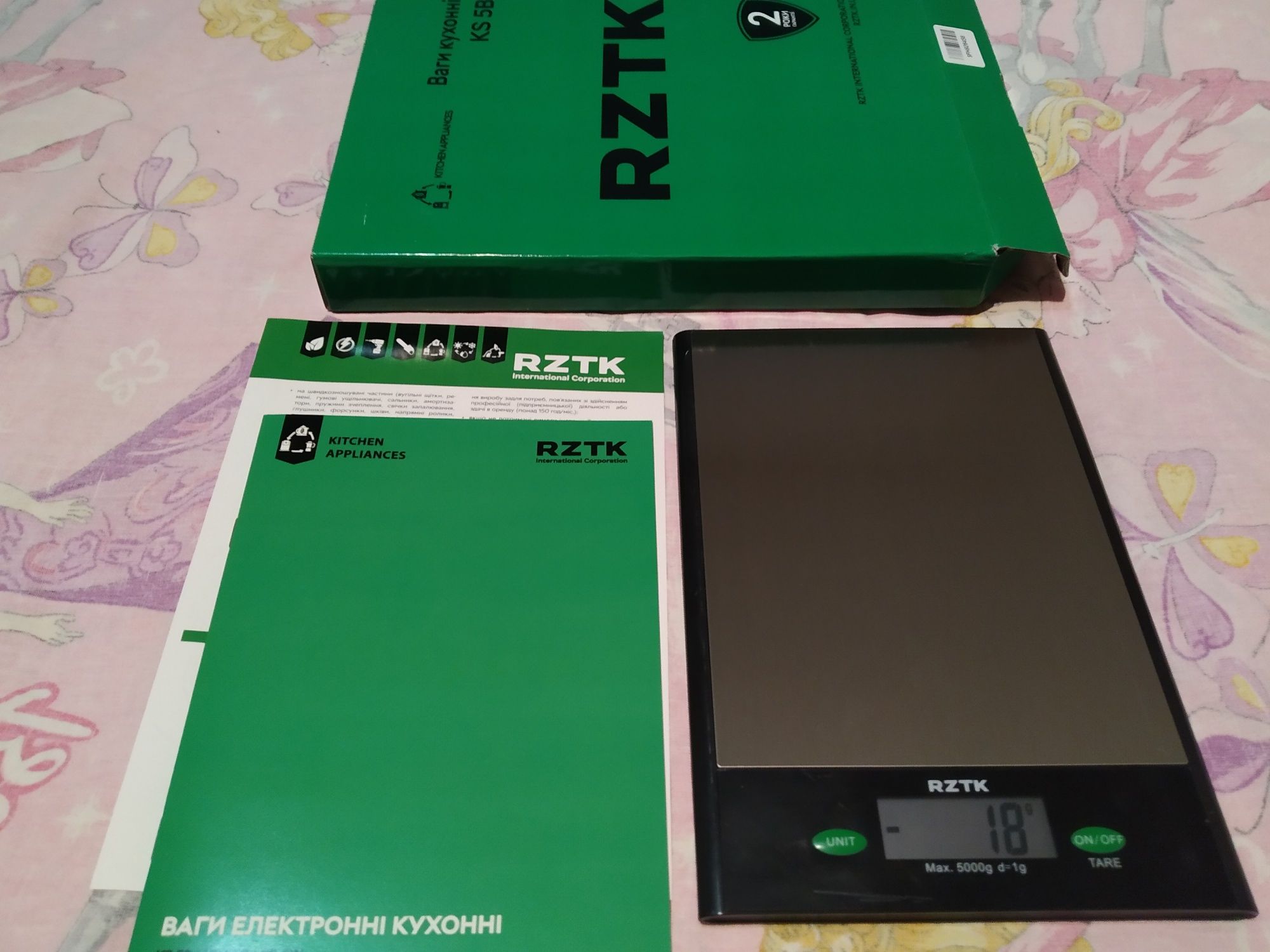 Весы кухонные RZTK KS 5B черные до 5 кг,