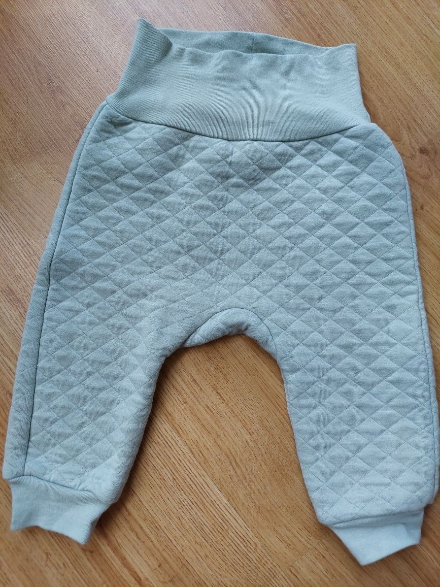 Miętowy komplet niemowlęcy bluza spodnie H&m 74