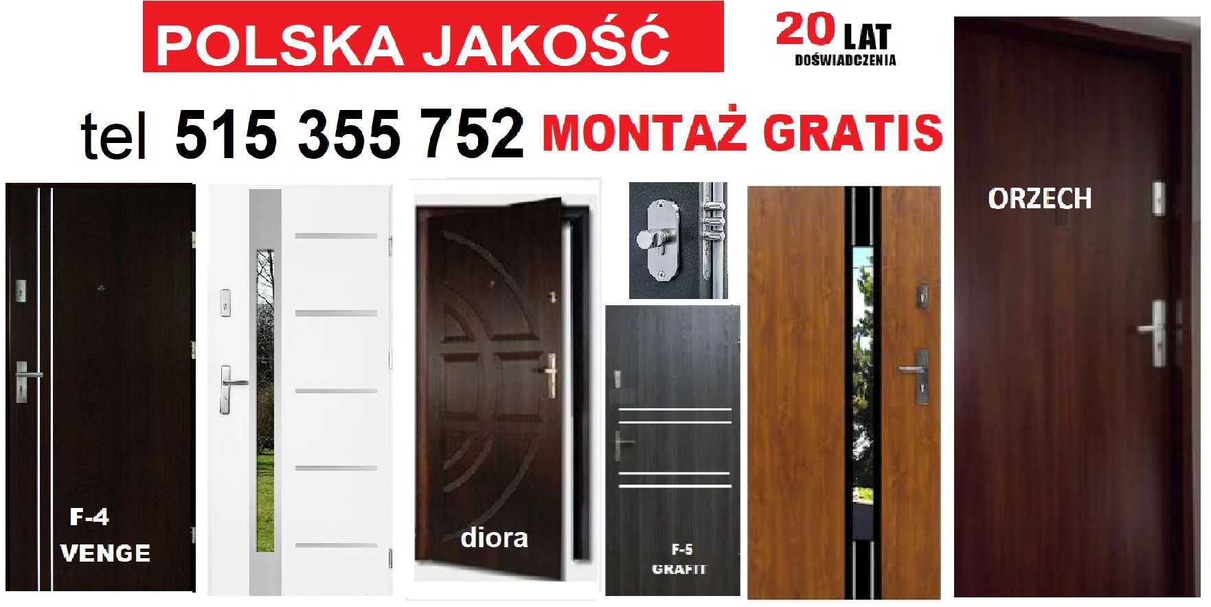 Drzwi zewnętrzne z montażem -wewnątrzklatkowe do mieszkania -domu