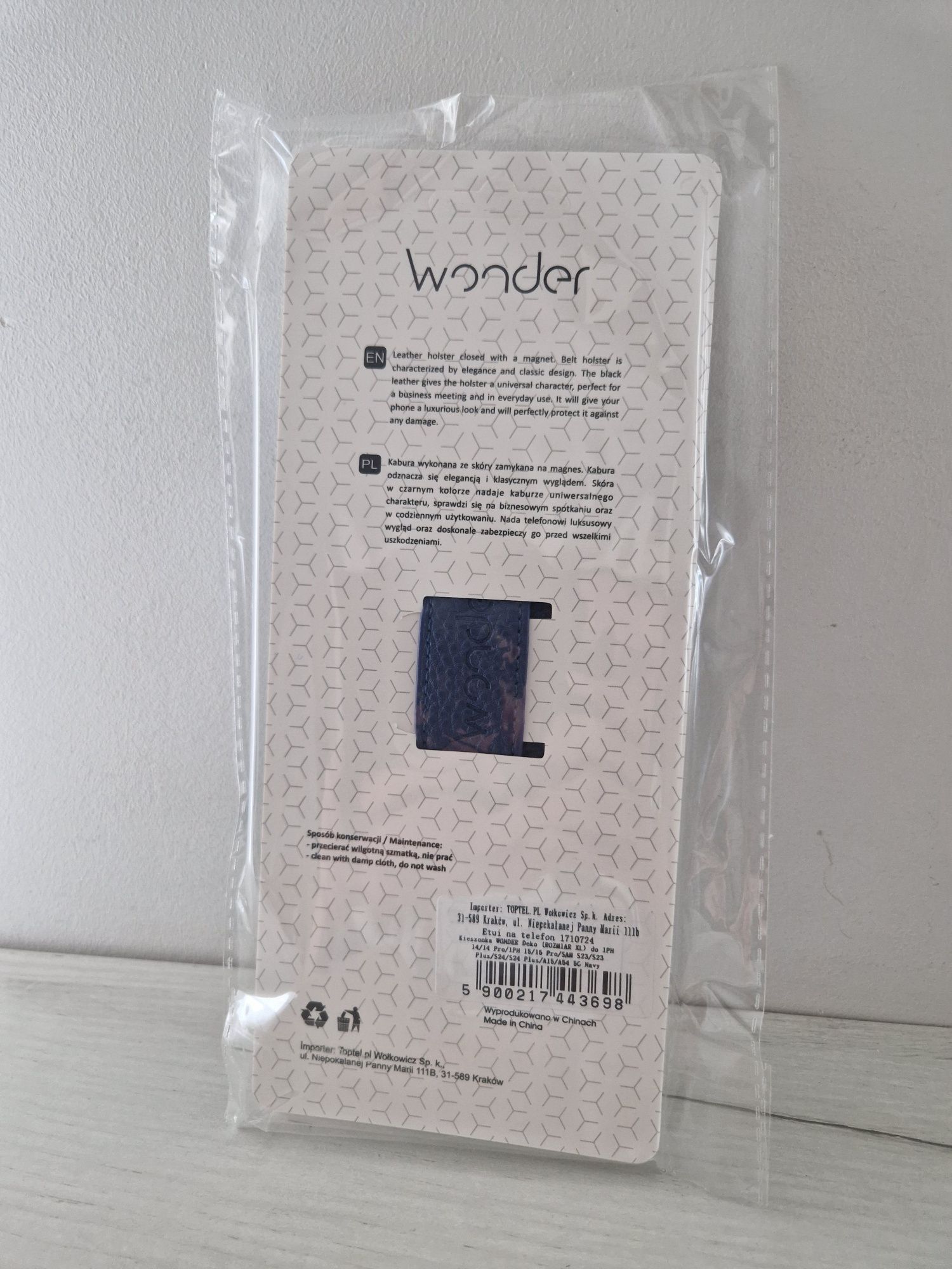 Kieszonka WONDER Deko (ROZMIAR XL) do Samsung S24 / S24 Plus Granatowy