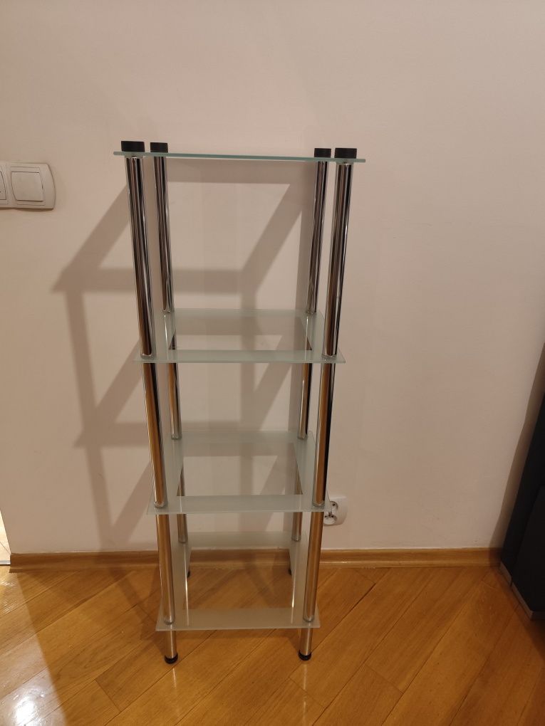 -50% Regał łazienkowy kuchenny szafka szkło chrom 107 cm