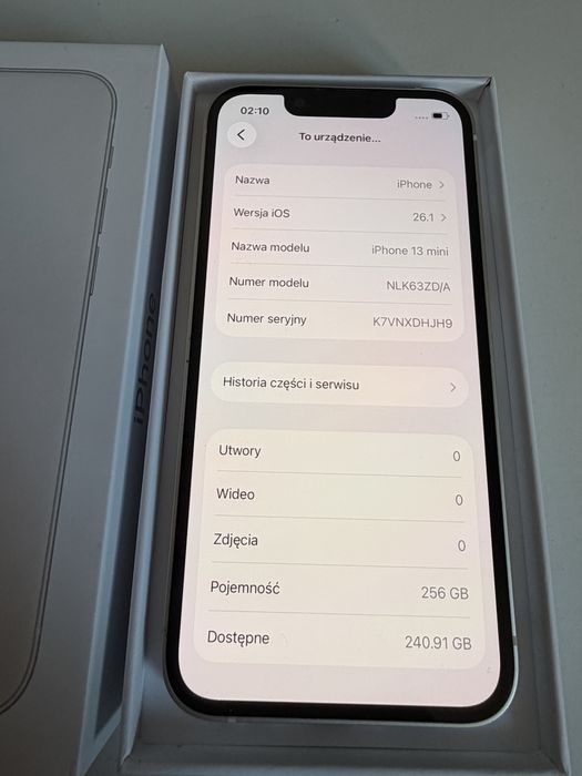 iPhone 13 mini 256gb Starlight Idealny Bateria 100%