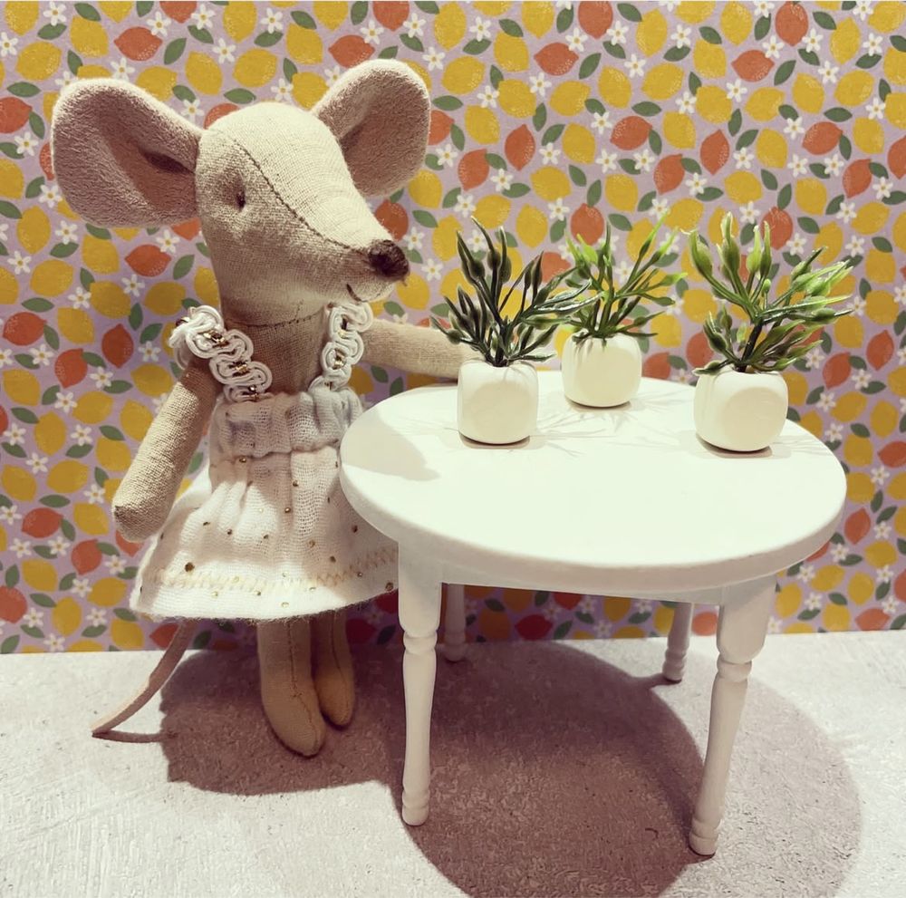 Zestaw trzech boho roślinek do domku myszek maileg barbie sylvanian