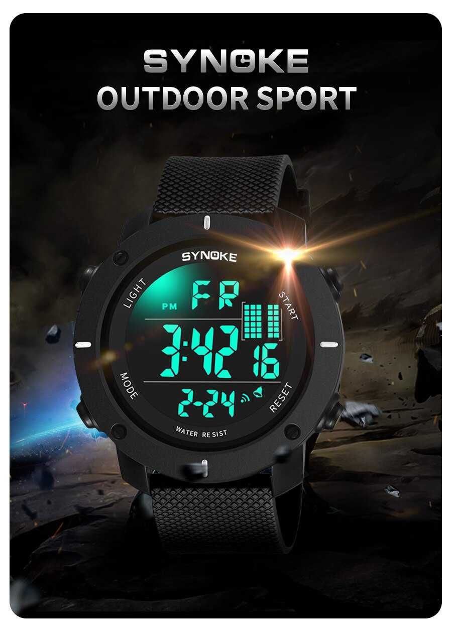 Zegarek męski elektroniczny Synoke cyfrowy LED wodoszczelny WR50 nowy