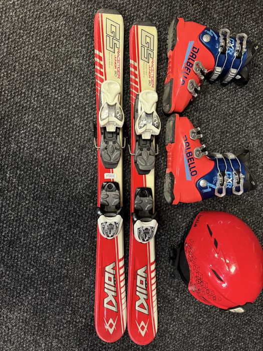 Zestaw Narty Junior Volkl Racetiger 90cm + Buty Dalbello  + Kask Bolle