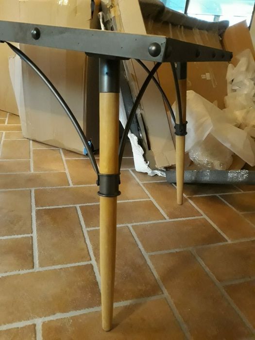 Stół industrialny z drewna jodłowego, 200x80x76