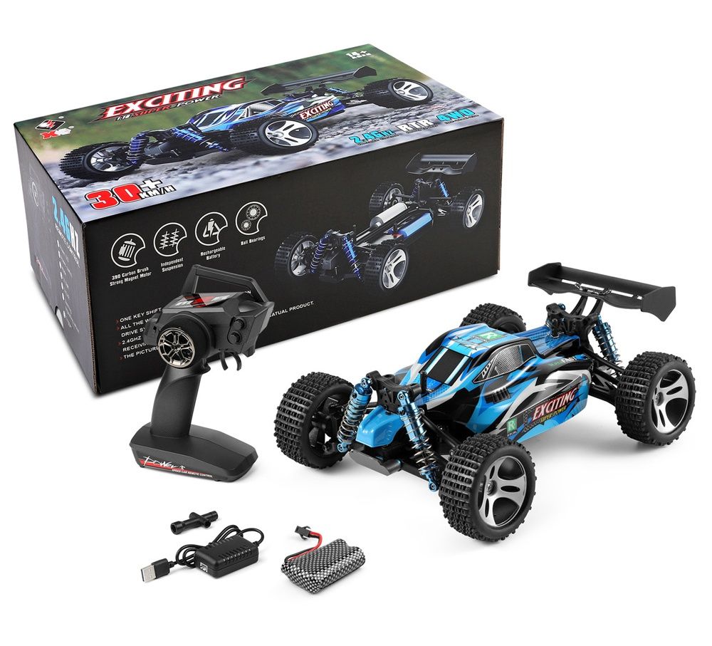 Carro telecomandado RC Buggy Wltoys 184011 escala 1:18 30km/h Lipo 4x4