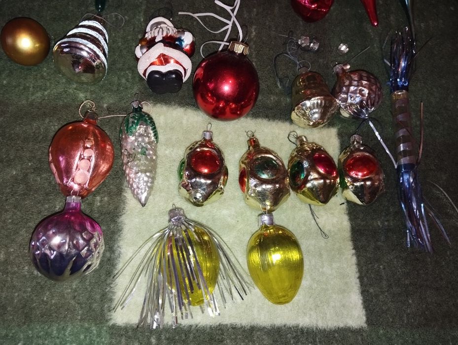 Ёлочные игрушки СССР стекло