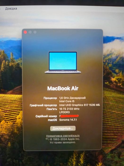 Mac Book Air 2019 16/256