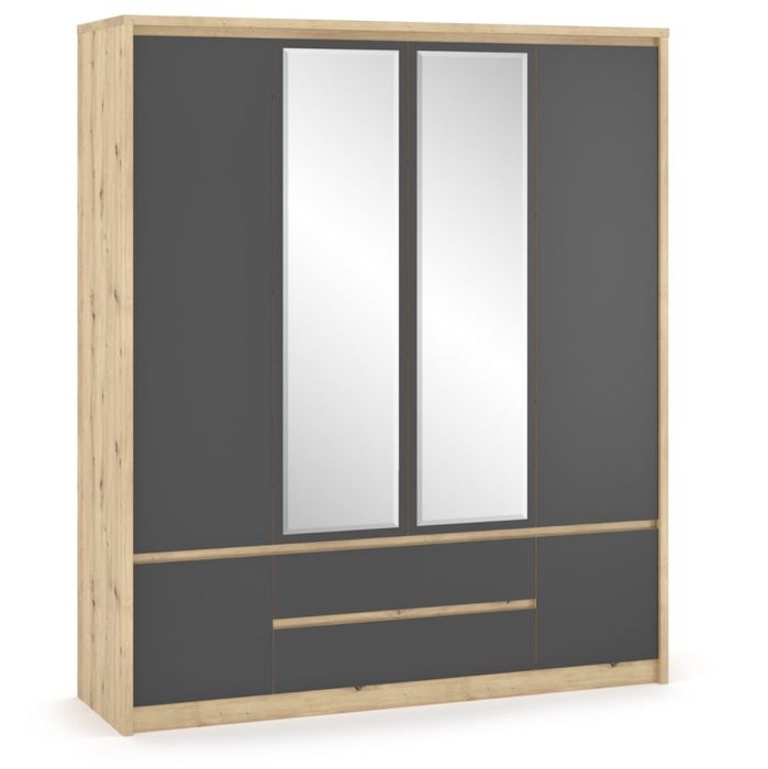 Велика Шафа з сірими фасадами Ш  185 В 216 Г 553 Большой шкаф