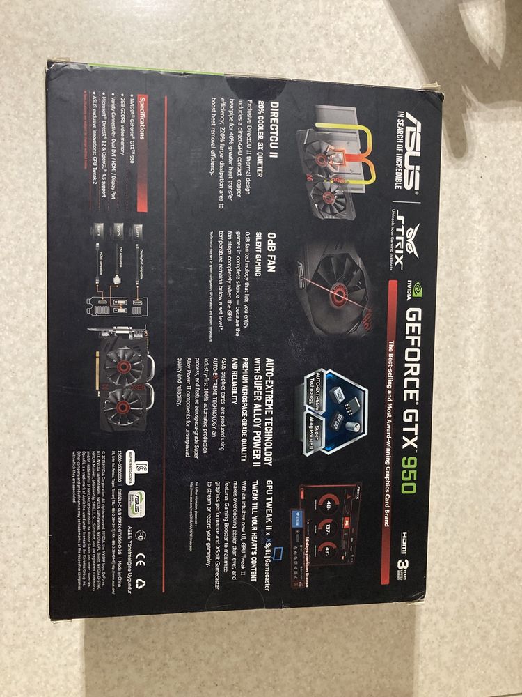 Видеокарта Nvidia Asus GeForce GTX 950 Strix 2048MB GDDR5