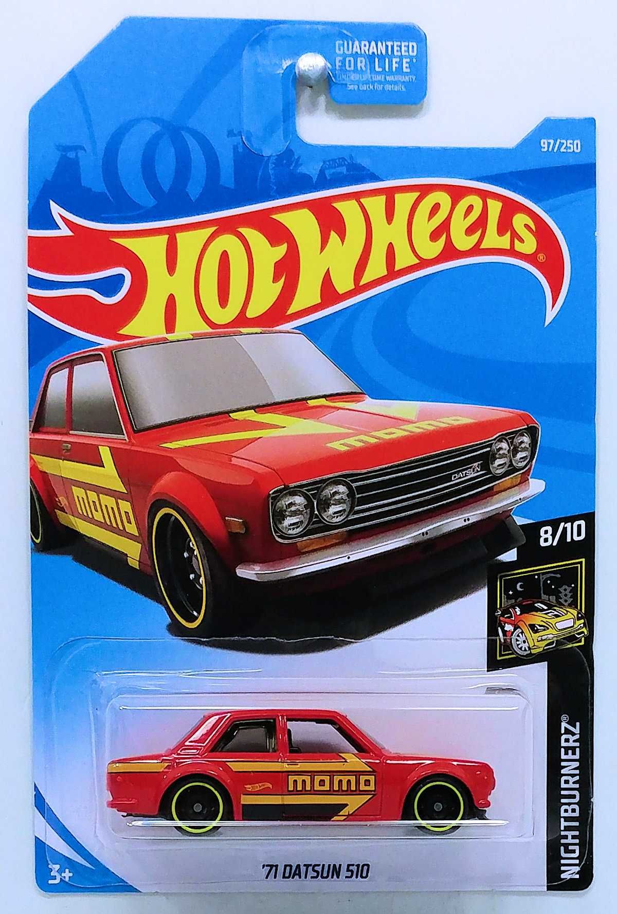 Машинка Hot Wheels '71 Datsun 510, 2019 Nightburnerz, MOMO (FYD14)