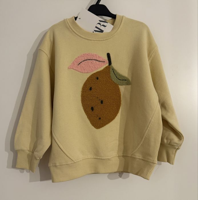 Nowa bluza ZARA cytryna 3d rozmiar 98