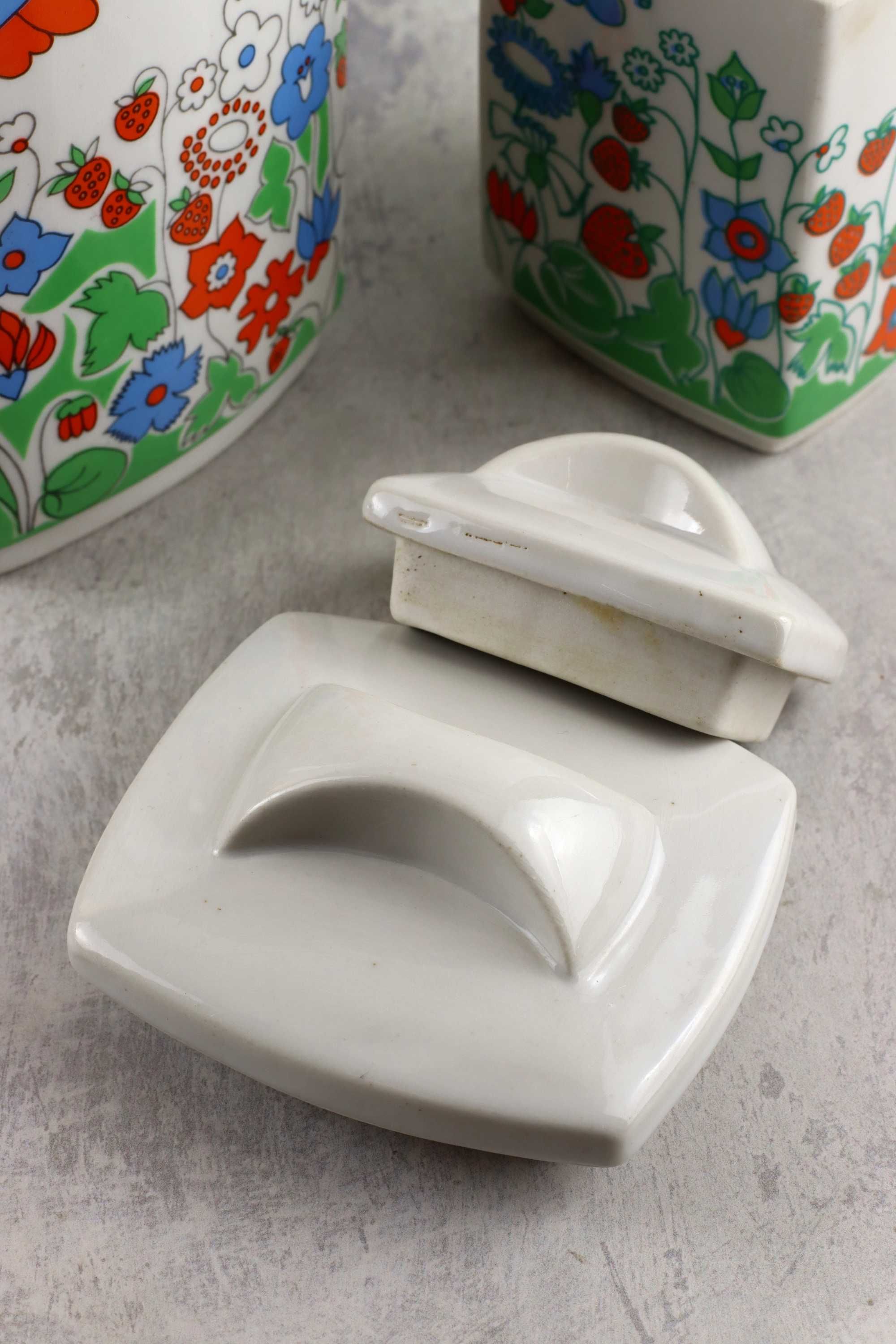 Zestaw dwóch pojemników Bogucice porcelana prl retro vintage pojemnik