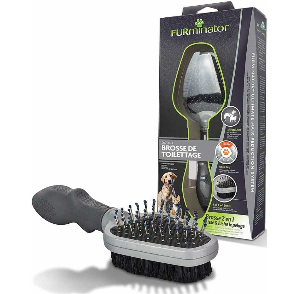 FURminator Dual Grooming Brush - dwustronna szczotka dla psa i kota