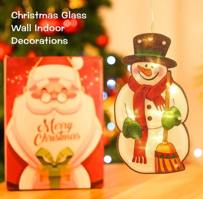 Новорічна двухстороння гірлянда сніговик  LED