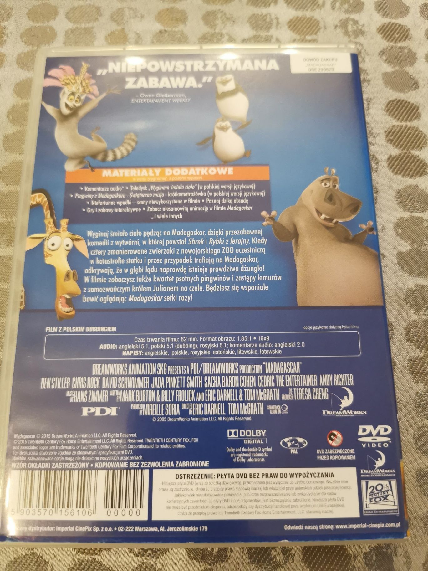Bajka na DVD Madagaskar