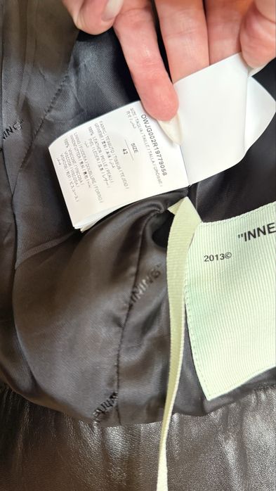 Off white кожаная куртка косуха шкіряна оригінал