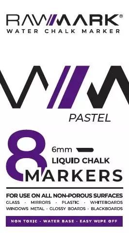 Markery kredowe pastelowe 8 kolorów. Rawmark. Nowy Produkt