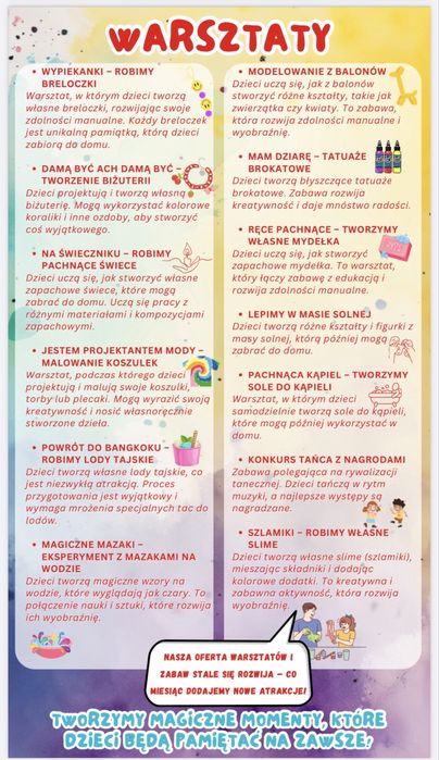 Animatorzy / Animacje dla dzieci / warsztaty/ zywe maskotki