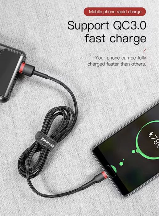 Kabel Baseus UsbA C Szybkie ładowanie 2 metry