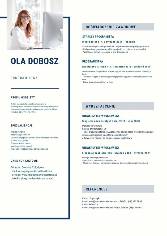 Profesjonalne pisanie CV, list motywacyjny po polsku i angielsku