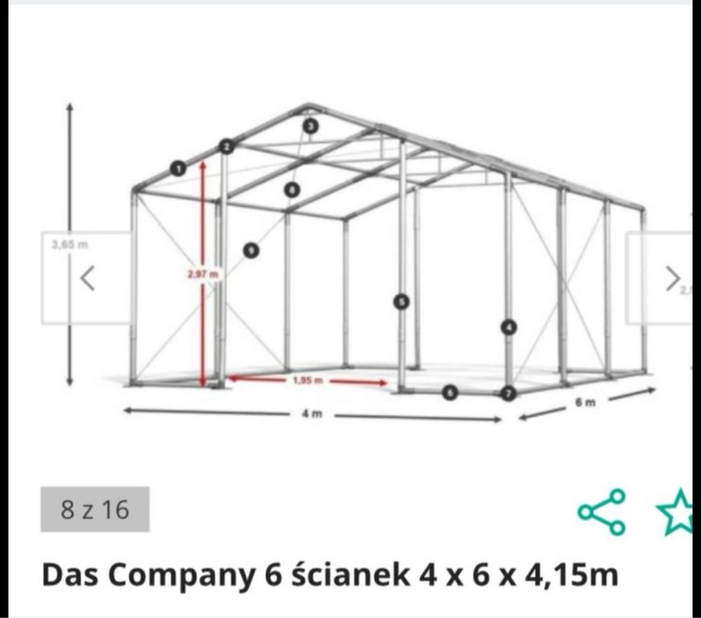 Namiot przemysłowy 4/6 całoroczna hala namiotowa