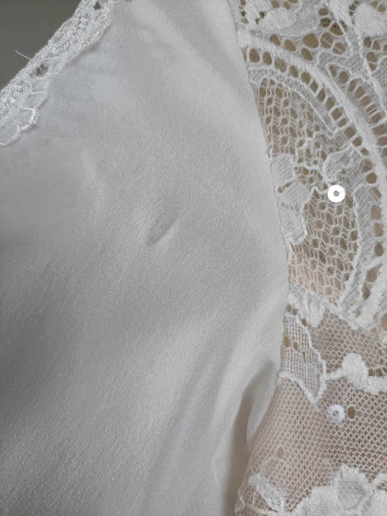 Suknia ślubna długi rękaw boho rustykalna elegancka 34/XS na niską os.