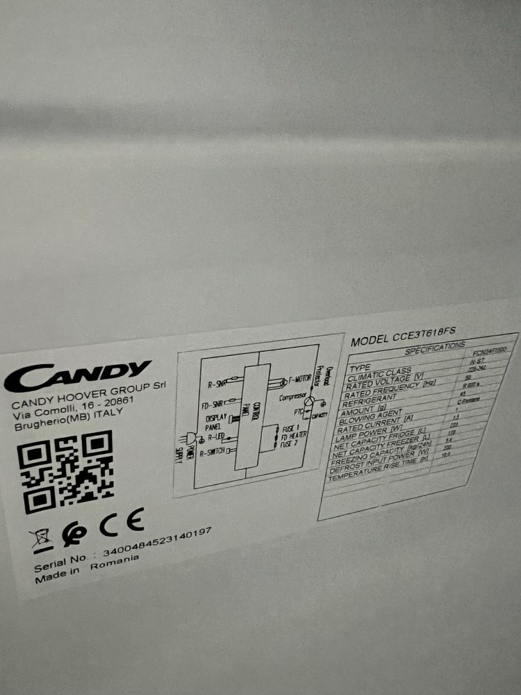 Outlet AGD Lodówka Candy Fresco CCE3T618FS