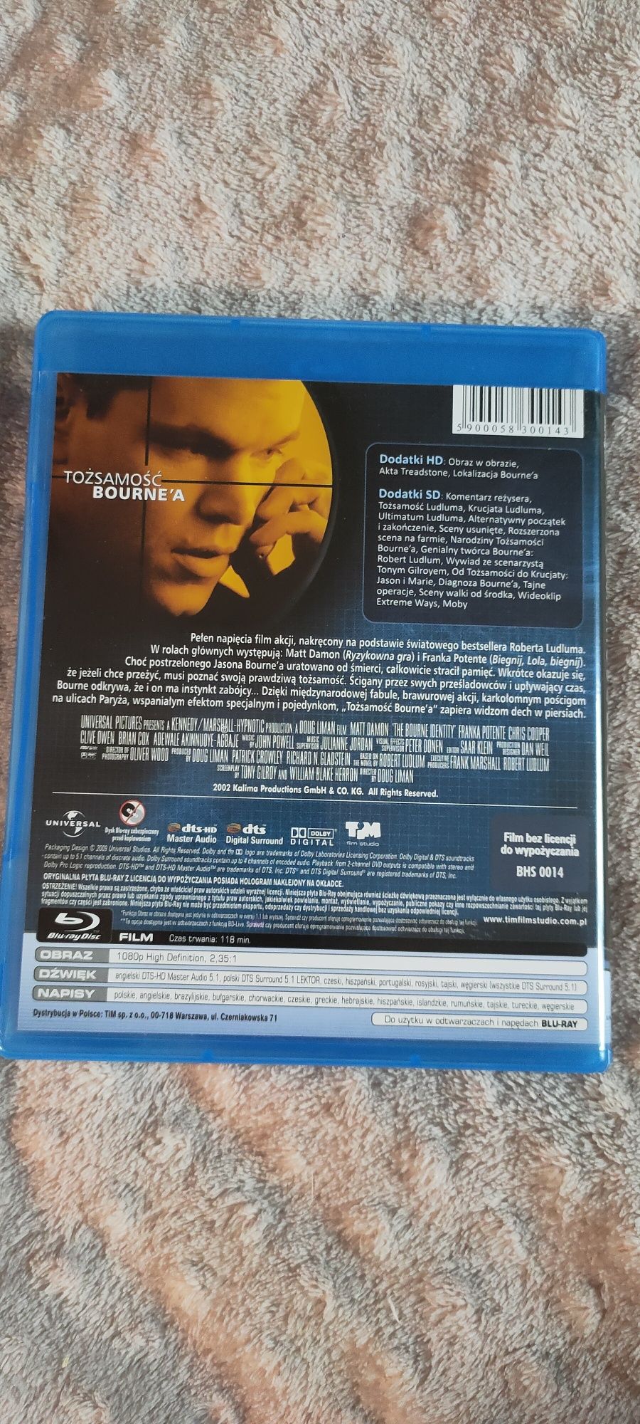 Tożsamość Bourne'a Blu-ray