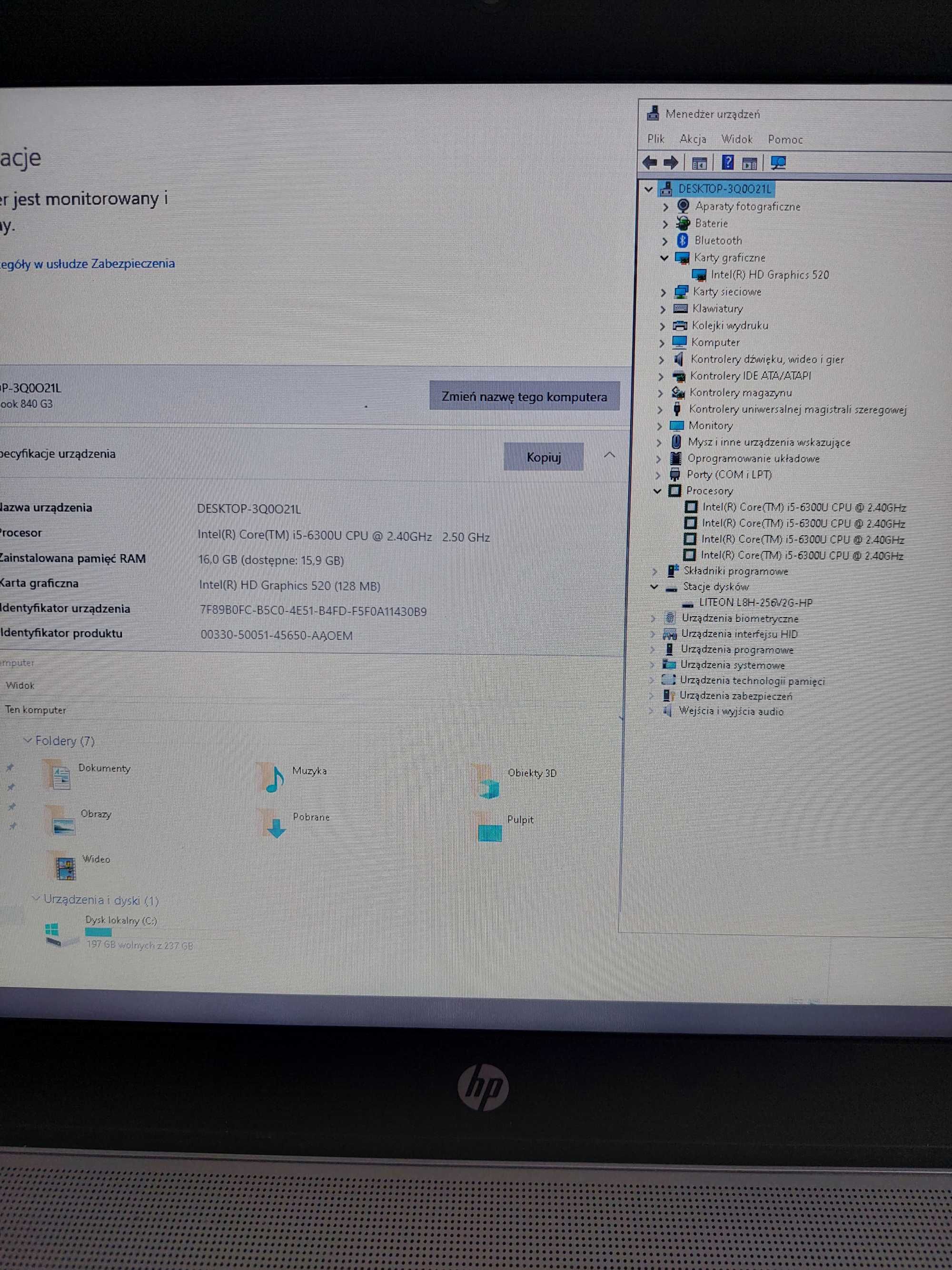 ### Komputer HP EB 840 G3 Bang Olufsen 16GB 256m2 i5-6300U ###