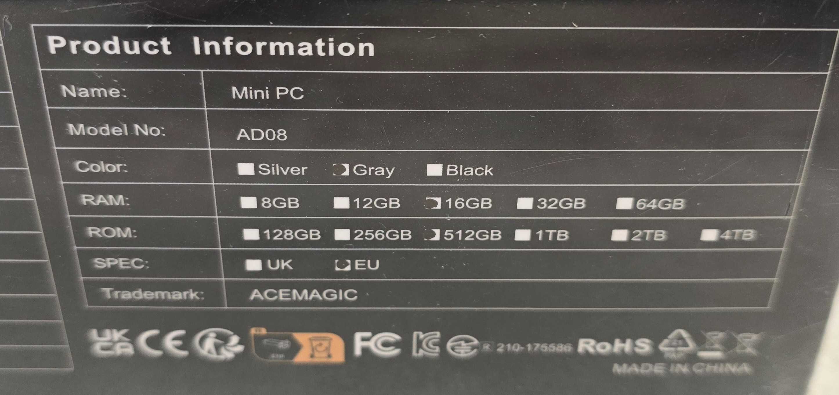 Mini PC Intel Core i9-11900H, 16 GB DDR4, 512 GB SSD Intel HD Graphics