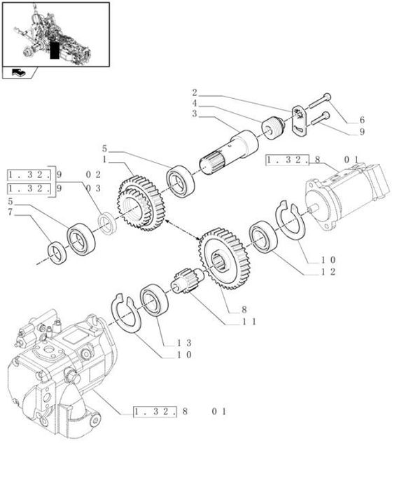 New Holland T6010 T7230 Koło zębate z46/z55 87389628
