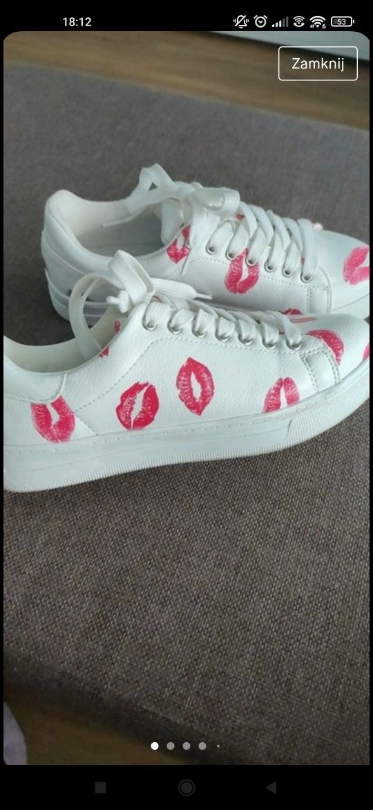 Trampki sneakersy kiss buziaki białe 38