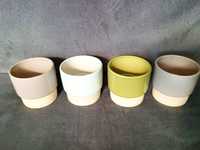 Osłonki ceramiczne szkliwione na doniczki 6,5cm 4 sztuki