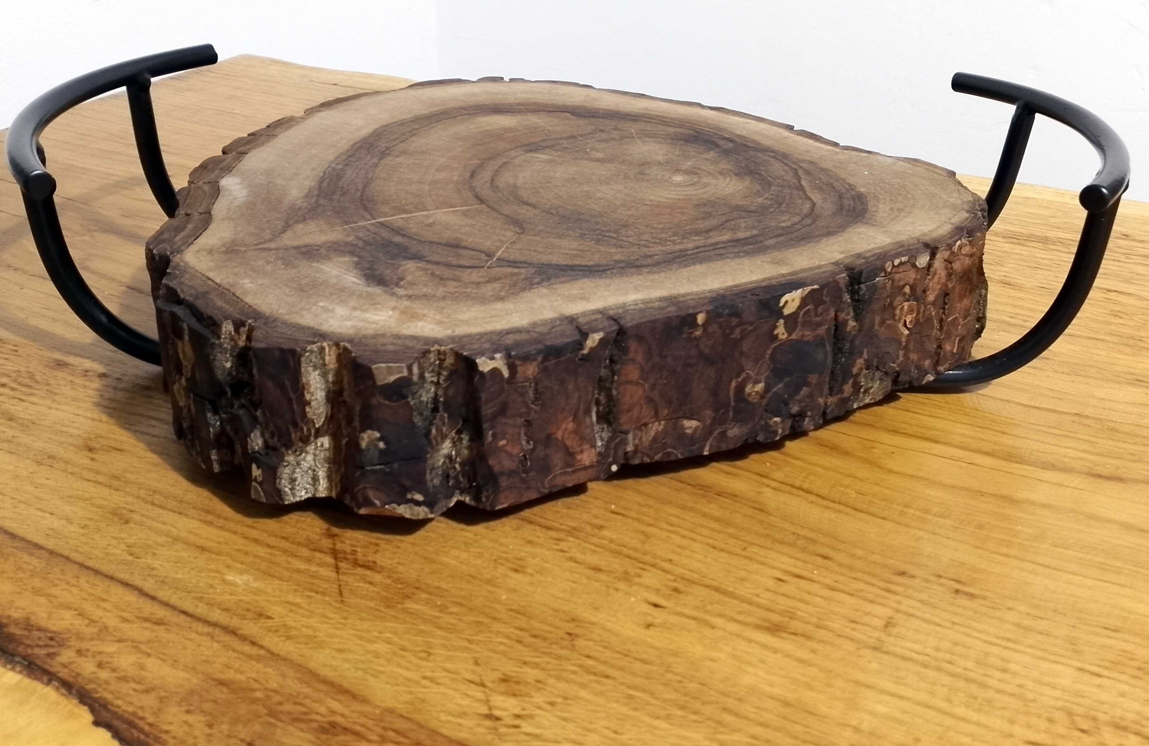drewniana patera deska talerz na ciasto do serwowania serów deserów