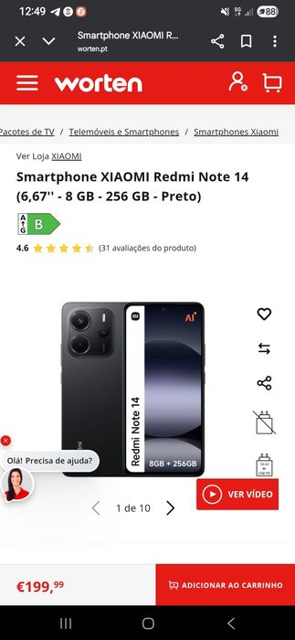 Xiaomi Redmi note 14, 8gb Ram, 256gb memória interna