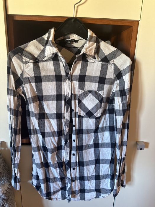 Koszula w krate czarno-biała