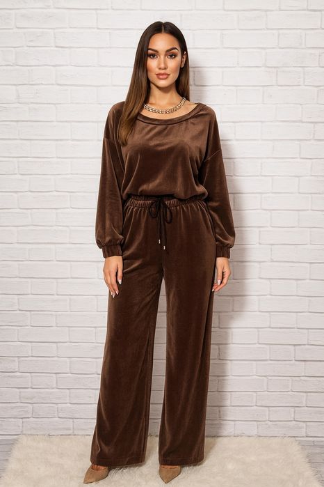 Dres komplet czekolada New Collection welurowy