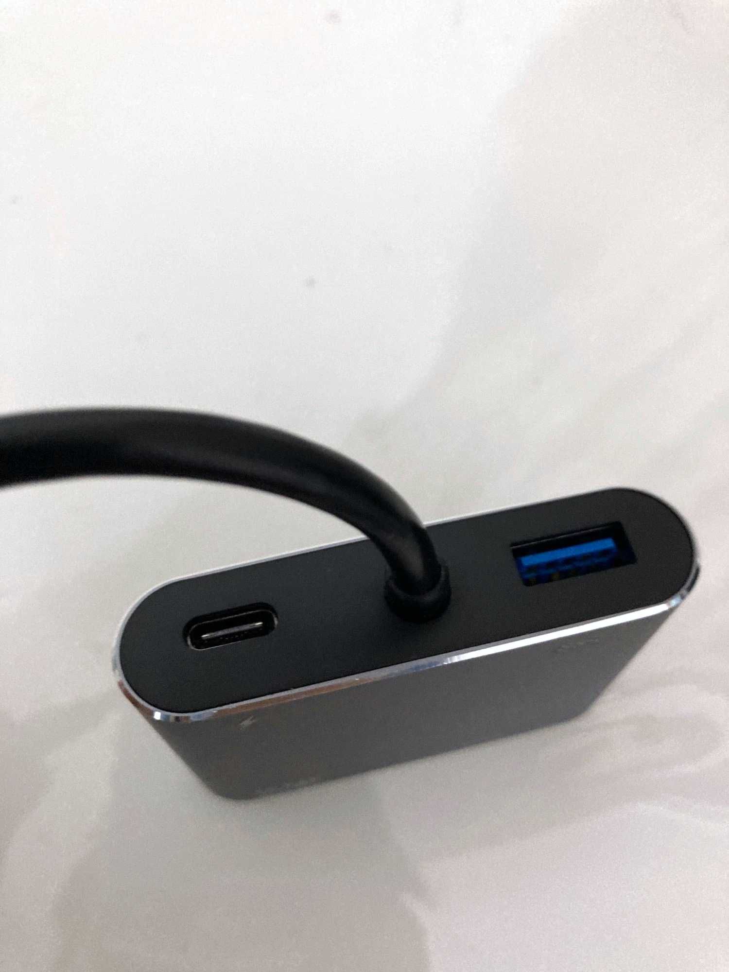 Адаптер USB type-C 4 в 1 на HDMI VGA USB 3.0 и USB-C хаб переходник