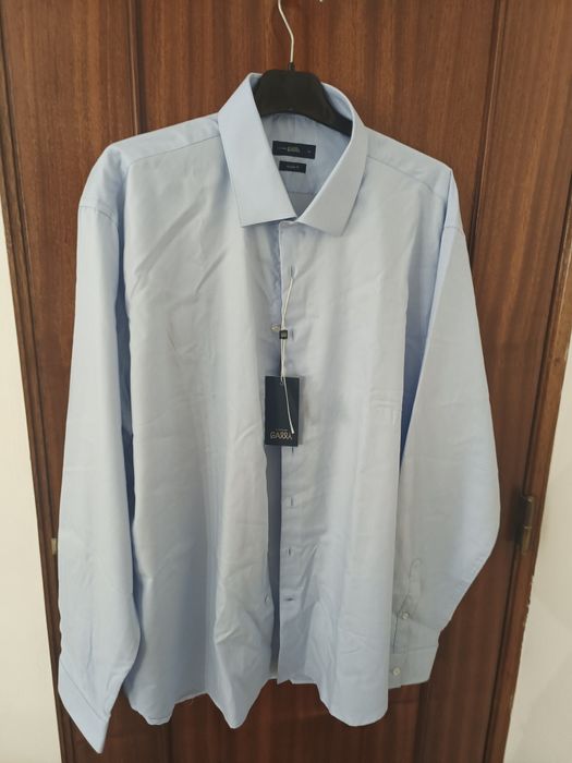 Camisa Giovanni Galli, tamanho 46, azull, a estrear