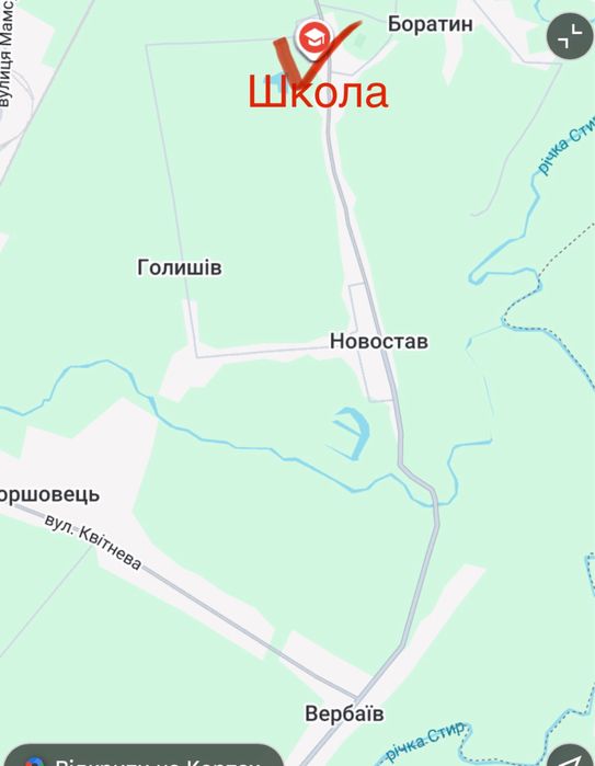 Продам ділянку 0,25га в с. ВЕРБАЇВ, 9хв від Баобаб Боратин. ТЕРМІНОВО