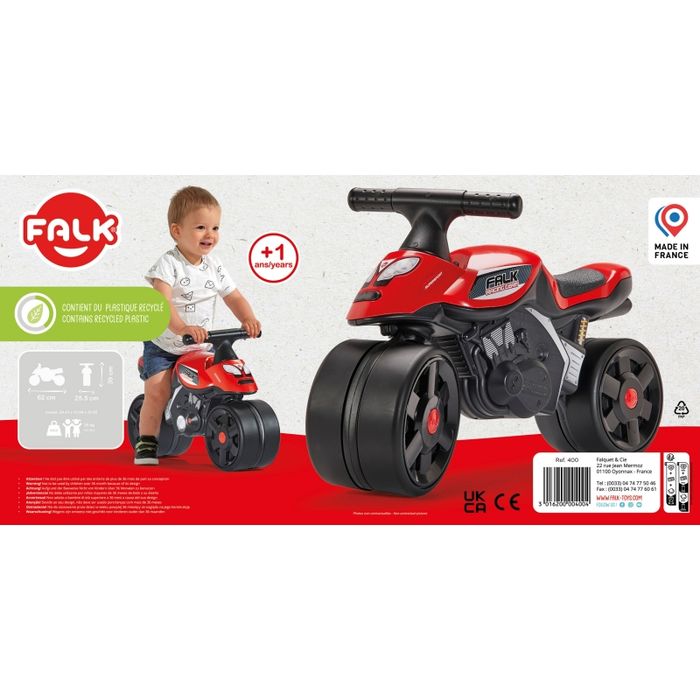 Jeździk Racing Czerwony Szerokie Koła 1+ FALK